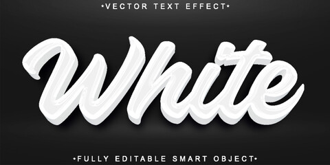 Poster - Script White Vector Fully Editable Smart Object Text Effect