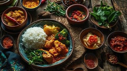 Wall Mural - indonesian traditional food on the table, 