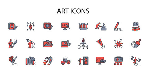 Fototapete - Art icon set.vector.Editable stroke.linear style sign for use web design,logo.Symbol illustration.