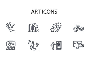 Fototapete - Art icon set.vector.Editable stroke.linear style sign for use web design,logo.Symbol illustration.