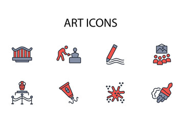 Fototapete - Art icon set.vector.Editable stroke.linear style sign for use web design,logo.Symbol illustration.