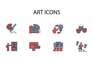 Fototapete - Art icon set.vector.Editable stroke.linear style sign for use web design,logo.Symbol illustration.