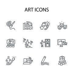 Fototapete - Art icon set.vector.Editable stroke.linear style sign for use web design,logo.Symbol illustration.