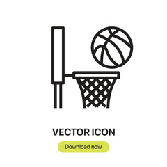 Poster - Basketball icon vector. Linear-style sign for mobile concept and web design. Basketball symbol illustration. Pixel vector graphics - Vector.	