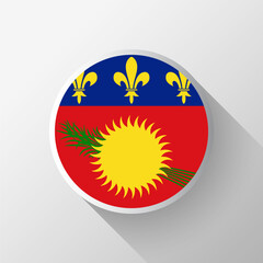 Creative Guadeloupe Flag Circle Badge