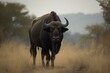 untamed buffalo roaming freely in the wilderness. Generative AI