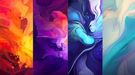 Vibrant Fluid Art Abstract Background