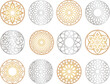 Arabic round ornament set. Arabian oriental pattern. Digital vector clipart. Decorative panels