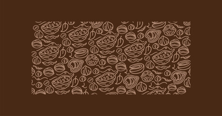 Sticker - Isolated vector set of nuts. Nuts and seeds collection. Hand drawn objects. Peanuts, cashews, walnuts, hazelnuts, cocoa, almonds, chestnut, pine nut, nutmeg, peanut, macadamia, coconut, pistachios.