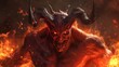 Inferno's Wrath: Fierce Demon Amongst Flames and Horror