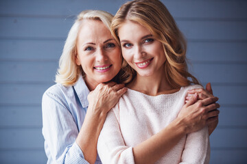 Wall Mural - Senior mum and adult daughter