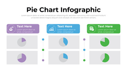 Wall Mural - Pie Chart infographic presentation layout fully editable.