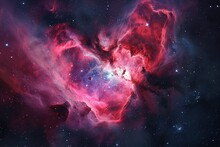 Heart-shaped Nebula In Deep Space, With Vibrant Hues And Sparkling Stars, Symbolizing Infinite Love And Mystery.