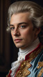 Realistic portrait of Austrian composer Wolfgang Amadeus Mozart