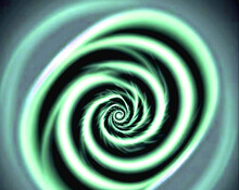 Swirling Vortex Green Black Aqua Abstract Background 