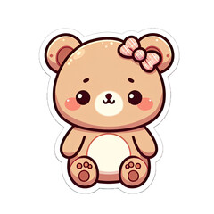  Generative AI Cute Little Bear Sticker, cute little baby bear sticker, cool little bear stickers, Little baby brown bear Sticker, adorable little bear stickers, adorable baby brown bear stickers