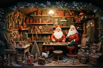 Canvas Print - Santa's Workshop (DIY) - Generative AI