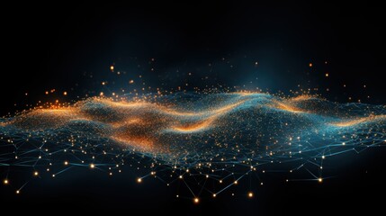 Poster - data movement and placement, data is presented in the form of particles in it technology