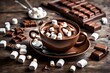 cup of  chocolate with marshmallows  