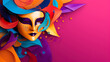 Artistic colorful and minimalist background for Carnival masquerade