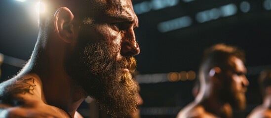 Fighters in mixed martial arts prior to a match.