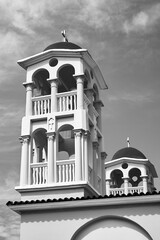 Poster - bell towers of an orthodox neo-byzantine church on the island of Crete