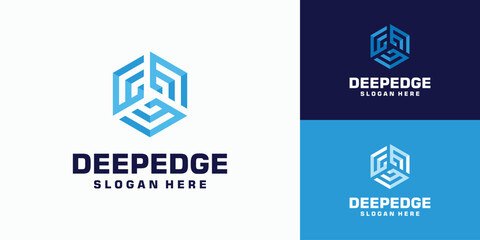Poster - Hexagonal edge depth effect logo design