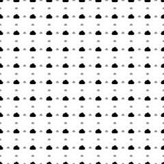 Poster - Square seamless background pattern from geometric shapes are different sizes and opacity. The pattern is evenly filled with black cloud symbols. Vector illustration on white background