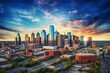 Aerial view of downtown Dallas, Texas skyline. Generative AI