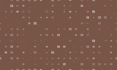 Poster - Seamless background pattern of evenly spaced white eSIM symbols of different sizes and opacity. Vector illustration on brown background with stars