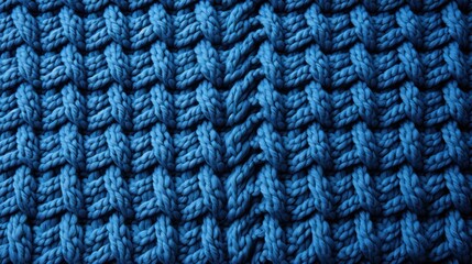 Canvas Print -  a close up of a blue crochet blanket with a black border on the bottom of the crochet.