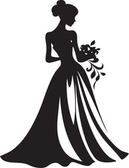 Brides Elegance Black Vector Emblem Timeless Bridal Grace Monochrome Vector