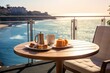 Morning by the sea Table for two on outdoor hotel balcony