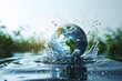 Saving water and world environmental protection concept. Eearth, globe, ecology, nature, planet concepts