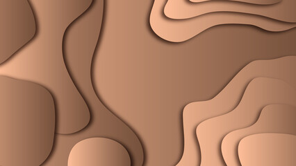 Poster - Brown background from various shapes with shadow superimposed on a layer,