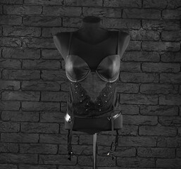 Poster - fetish sexy black lingerie on a mannequin