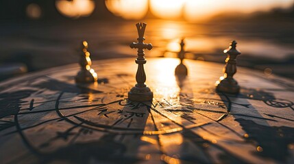 Poster - Chess board game concept of business ideas and competition and strategy ideas concep