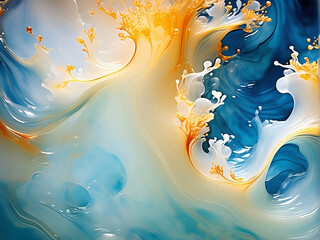 Wall Mural - Natural luxury abstract fluid art painting in liquid ink technique. Tender and dreamy wallpaper.