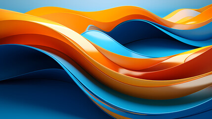 Digital technology blue rhythm wavy line abstract graphic poster web page PPT background with generative