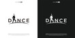 dancing modern logo  text lettering typography. dance logo