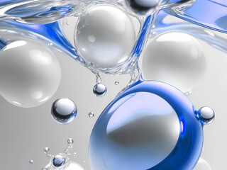 Wall Mural - Abstract background with blue water drops. Modern texture