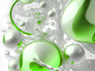 Wall Mural - Abstract background with green water drops. Modern texture