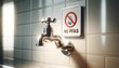 Safety First: Clean Water Tap with a No PFAS Sign, Ensuring Health and Hygiene