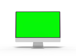 iMac desktop template with green screen for UI/UX Product Showcase on transparent background.