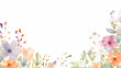 © Derby - Floral frame with watercolor flowers, decorative flower background pattern, watercolor floral border background