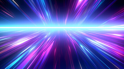 Fototapete - Digital technology blue rhythm wavy line abstract graphic poster web page PPT background with generative