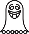 happy halloween ghost reaction, icon outline