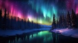A stunning aurora borealis lighting up the night sky.