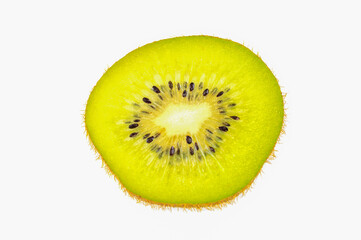 Wall Mural - fresh cut kiwi fruit isolated on white background