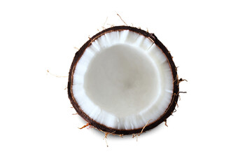 Wall Mural - organic cut palm coconut fruit cutout in transparent background,png format,copy space